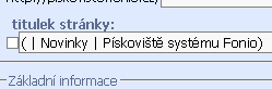 Editace titulky stránky